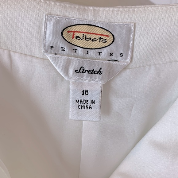 Classic white wide leg pants by TALBOTS - Picture 5 of 6